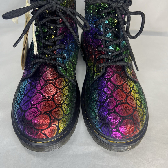 Dr. Martens 1460 Pascal Boots Women's 5 Rainbow Metallic Suede Combat Goth - Picture 4 of 13